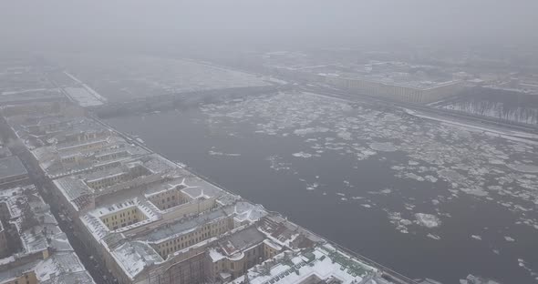 Foggy City in Wintertime