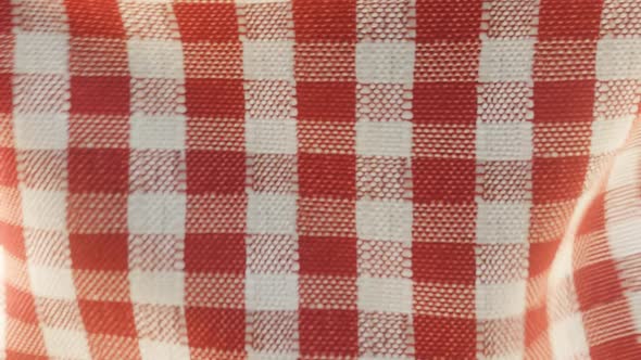 Cloth With Red Squares Wind Animation