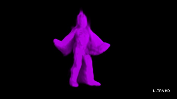 Hip Hop Dancing Purple Smoke Man 4K