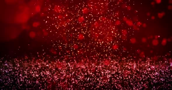 Abstract Red Glitters Motion Background