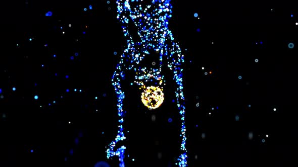 4K 3D abstract man doing kettlebells alt