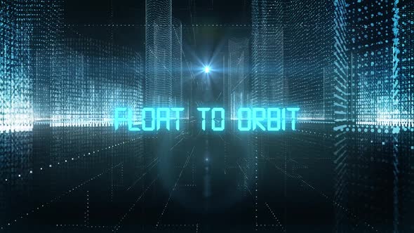 Skyscrapers Digital City Tech Word Float To Orbit