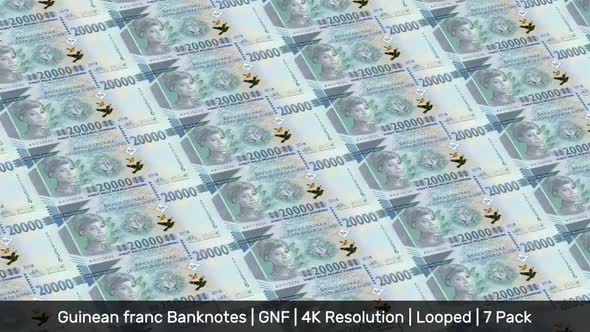 Guinea Banknotes Money / Guinean franc / Currency Fr / GNF/ | 7 Pack | - 4K