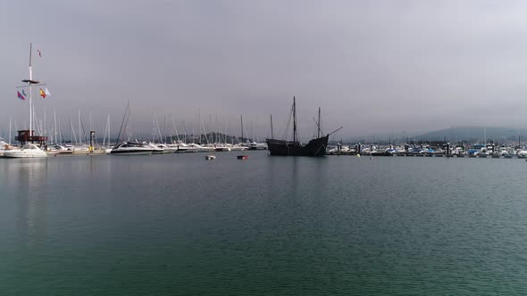 The Harbor of Baiona City in Galicia Spain