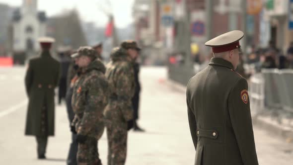 A Military Man Stands