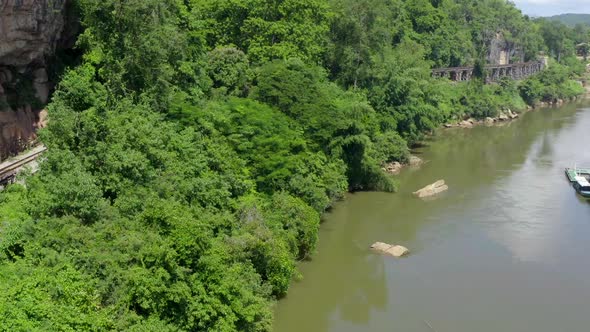 Death Railway Bridge Siam Burma Railway in Kanchanaburi Thailand