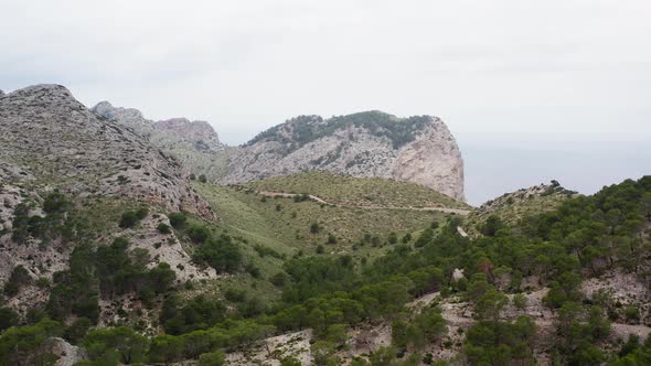 Mountain Landscape Mallorca Island Spain Dron  Video