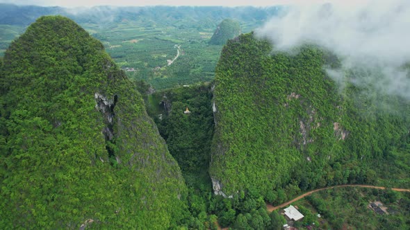 Aerial view over the temple (Tham Nam Lod Cave Temple)