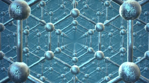 Loopable graphene structure Rows of carbon atoms. Honeycombs Science technology