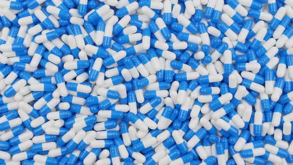 Blue and White Drugs in Capsules