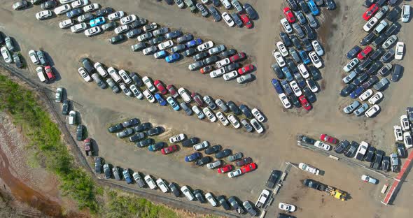 Panorama View in Many Car Parking Auction Lot