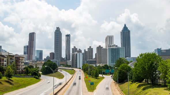 Atlanta Skyline Time Lapse Georgia City Scape Traffic 4K