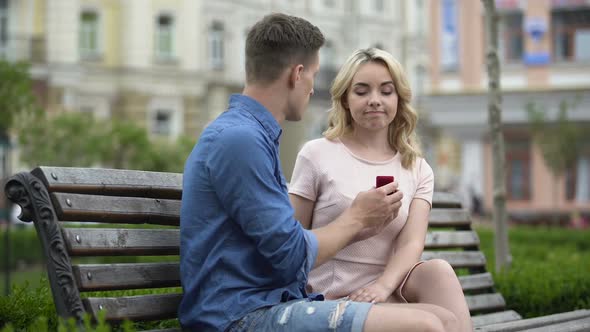 Guy Proposing With Ring to Girlfriend, Girl Refusing to Marry, Disappointment