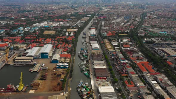 Cargo and Passenger Seaport in Surabaya, Java, Indonesia