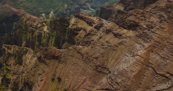 Drone shot above Waimea Canyon, Kauai