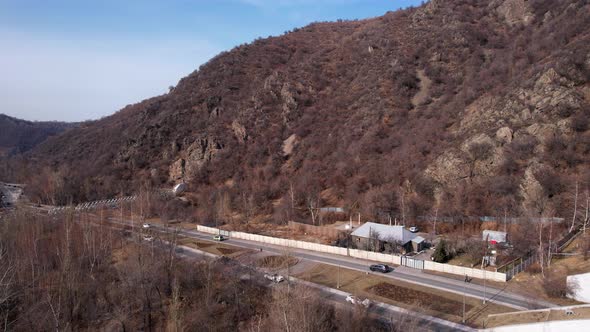 The Track is Among the Gorge and the Autumn Forest