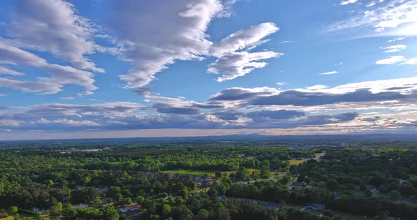 Aerial View of a Small Sleeping Area of Roofs the Houses on Urban Landscape Boiling Springs Town in