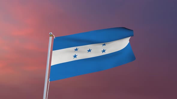 Flag Of Honduras Waving 4k