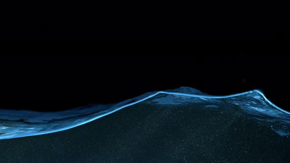 Super Slow Motion Shot of Blue Clear Water Waves Background at 1000 Fps