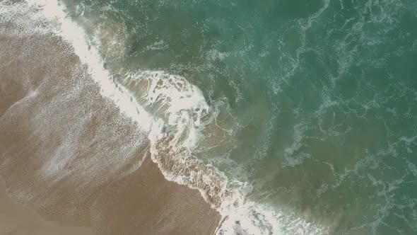 Afternoon camera drone view from the waterside and deeply waves of Redondo Beach, California. ( DJi