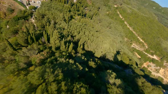 Drone Over Landscape From Angelokastro