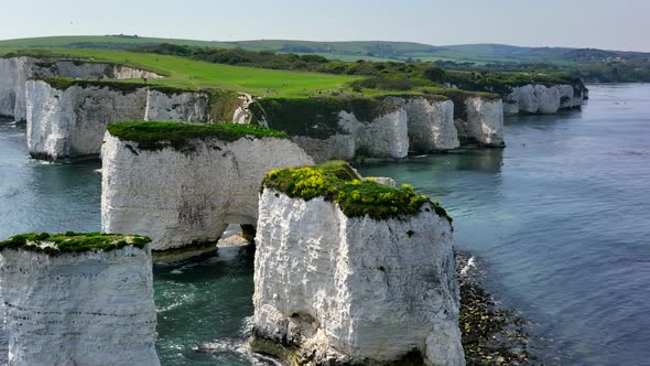 The Chalk Cliffs of Old Harry Rocks on the South Coast of England