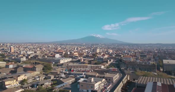 aerial view of Catania city near the main Cathedral