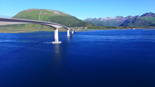 Bridge on Lofoten islands in Norway