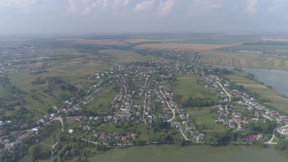 Aerial view of the Ternopil region