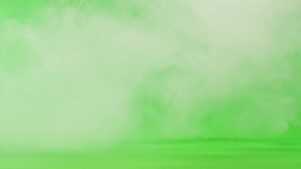 Smoke on Green Chroma Key Background