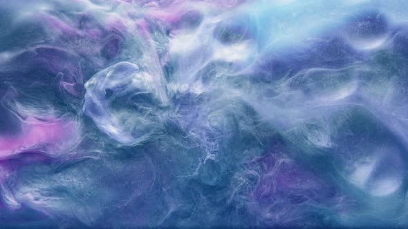 Paint Splash in Water Color Smoke Cloud Blue Fume