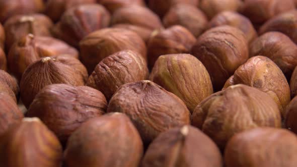 Appetizing hazelnuts. Macro