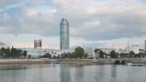 Panorama of Yekaterinburg Overlooking the Lake