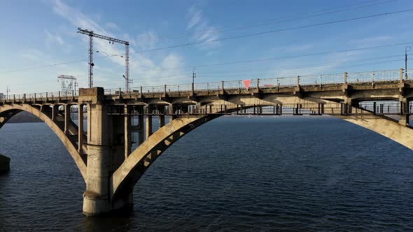 Aerial View of Old Arch Bridge