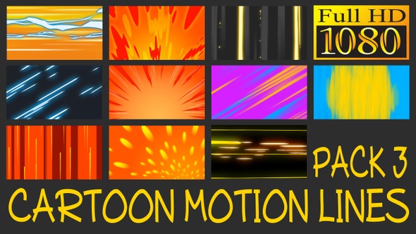 Cartoon Motion Lines Pack 3