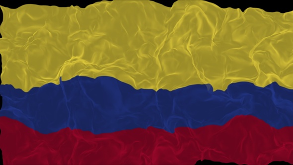 flag Colombia turns into smoke. State weakening concept a crisis, alpha channel