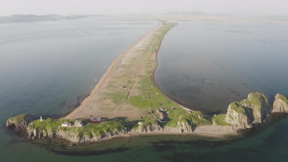 Aerial View of the Nazimov Sand Spit Russia