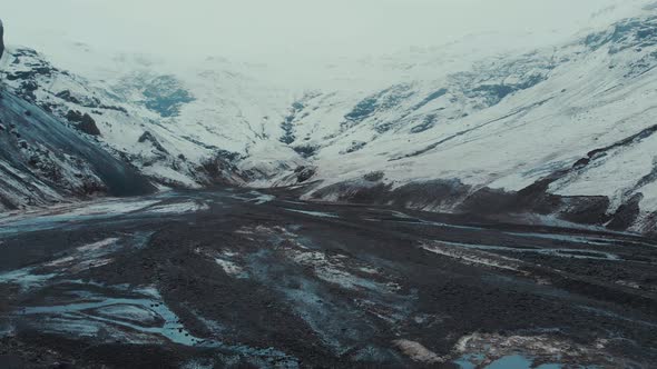 snowy valley in Iceland