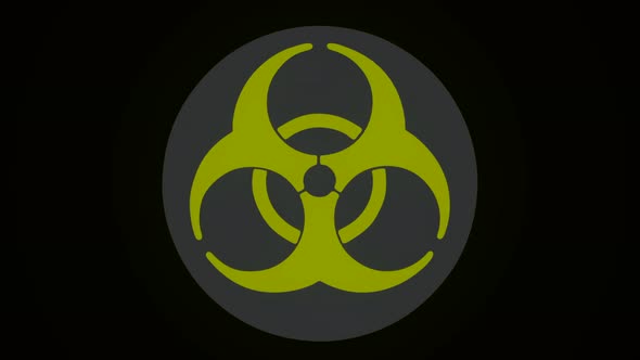 Radiation green sign on a black background