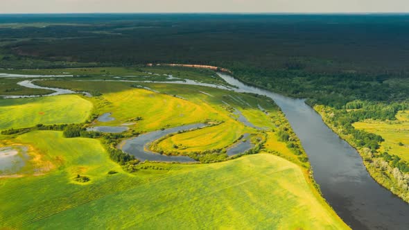 Hyperlapse Timelapse Dronelapse Aerial View Of Villages Houses On Rivers Lakes Islands Summer Day