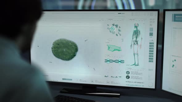 Microscopic Bacteria Microorganism Analysis In Modern Microbiology Study Ui alt