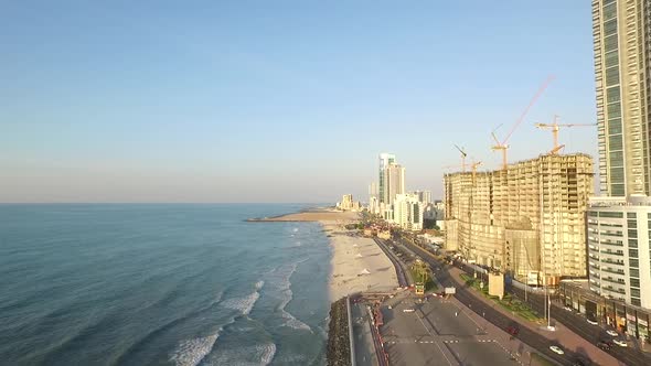 Cityscape of Ajman with Modern Buildings Aerial Top View