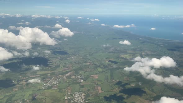 Flying above Veracruz Puerto, clouds, flight, visit veracruz