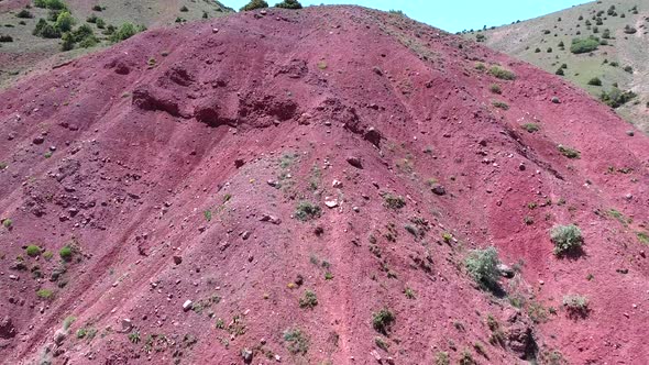 Colorful Mine Lode on Soil Surface in Mountains