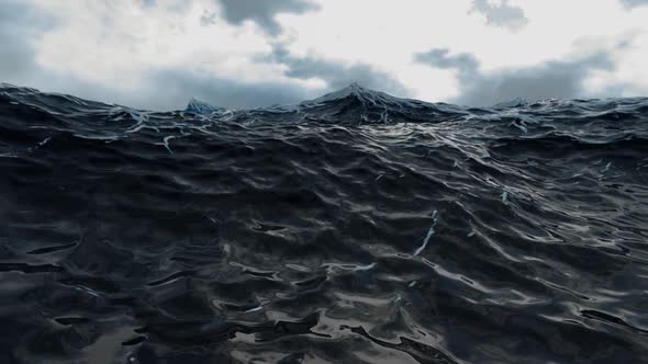 Stormy ocean. Rainy weather. Nature background.