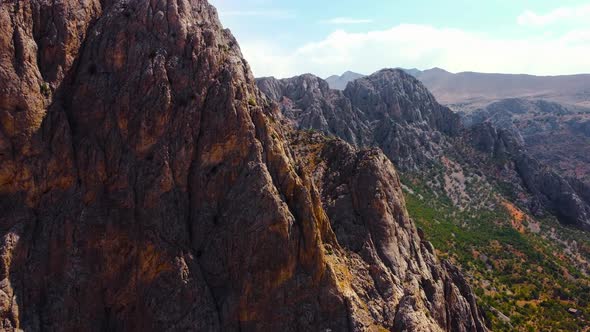 Beautiful and Exciting Canyon on Euphrates River Huge Steep Cliffs