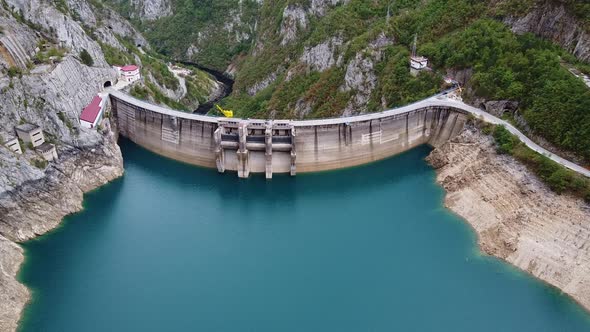 Bird's Eye View of Highway on the Mountain Dam