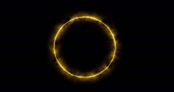 Footage Yellow Ring on a Black Background