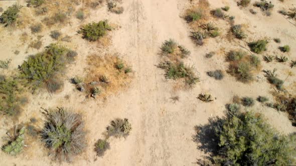 Aerial Dolly Forward and Tilt Up of Desert Landscape