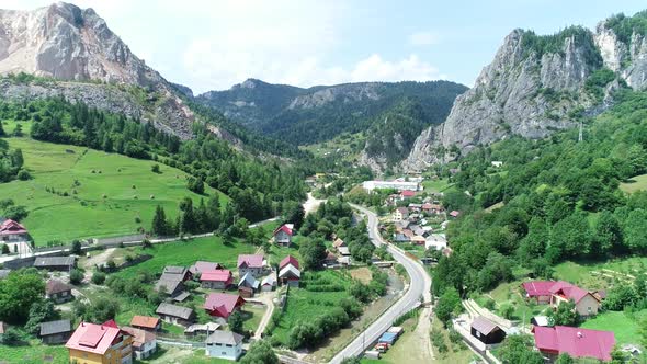 Aerial View of Mountain City 4k